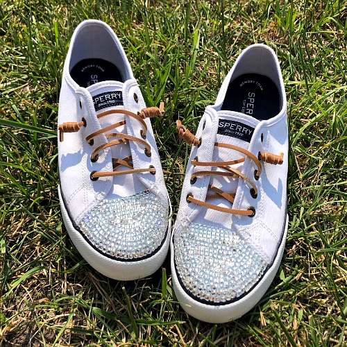 DIY Gem Shoes: How to Bedazzle Sneakers- DIY Gift- A Cultivated Nest